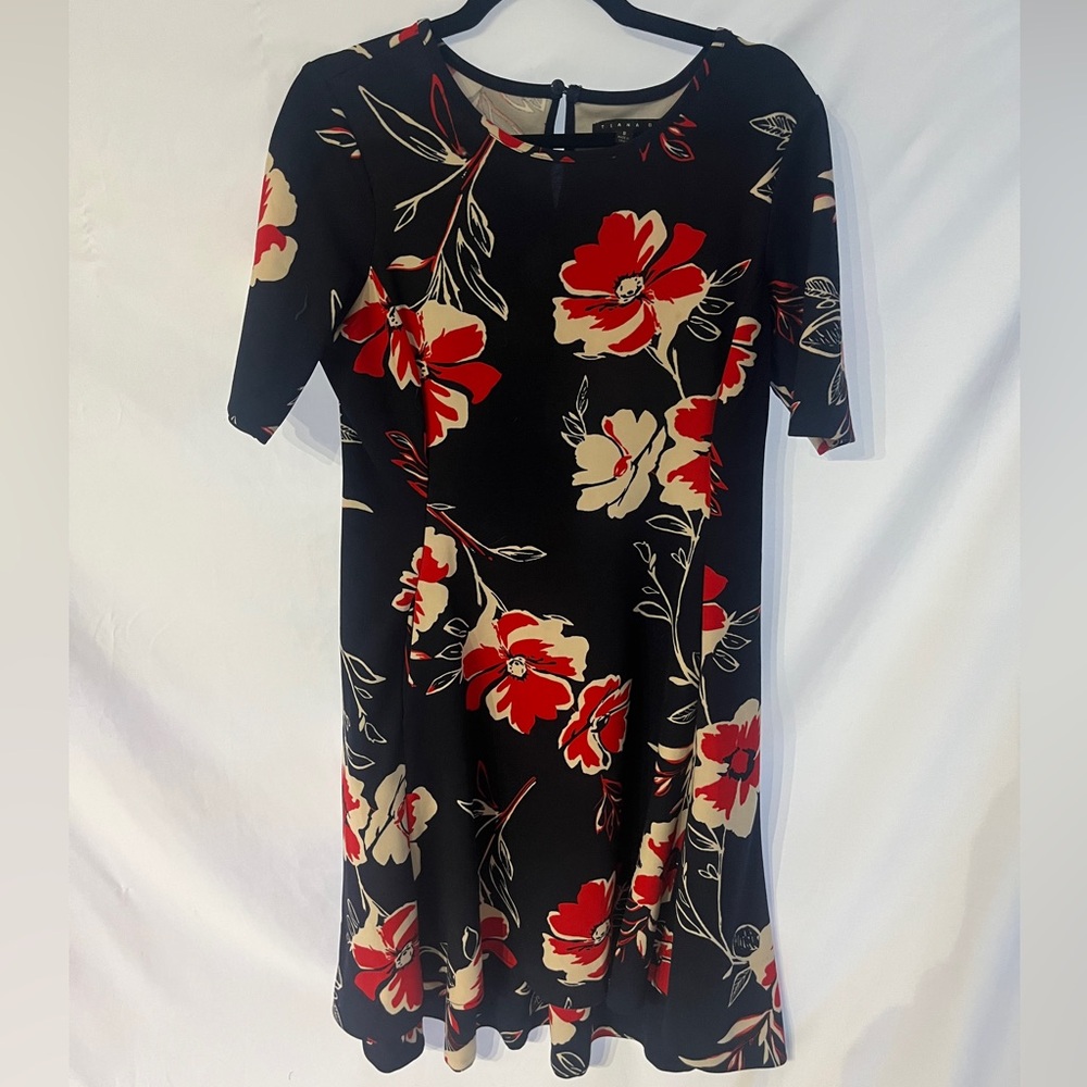 Jump into Spring with this Floral Navy and Red Dress